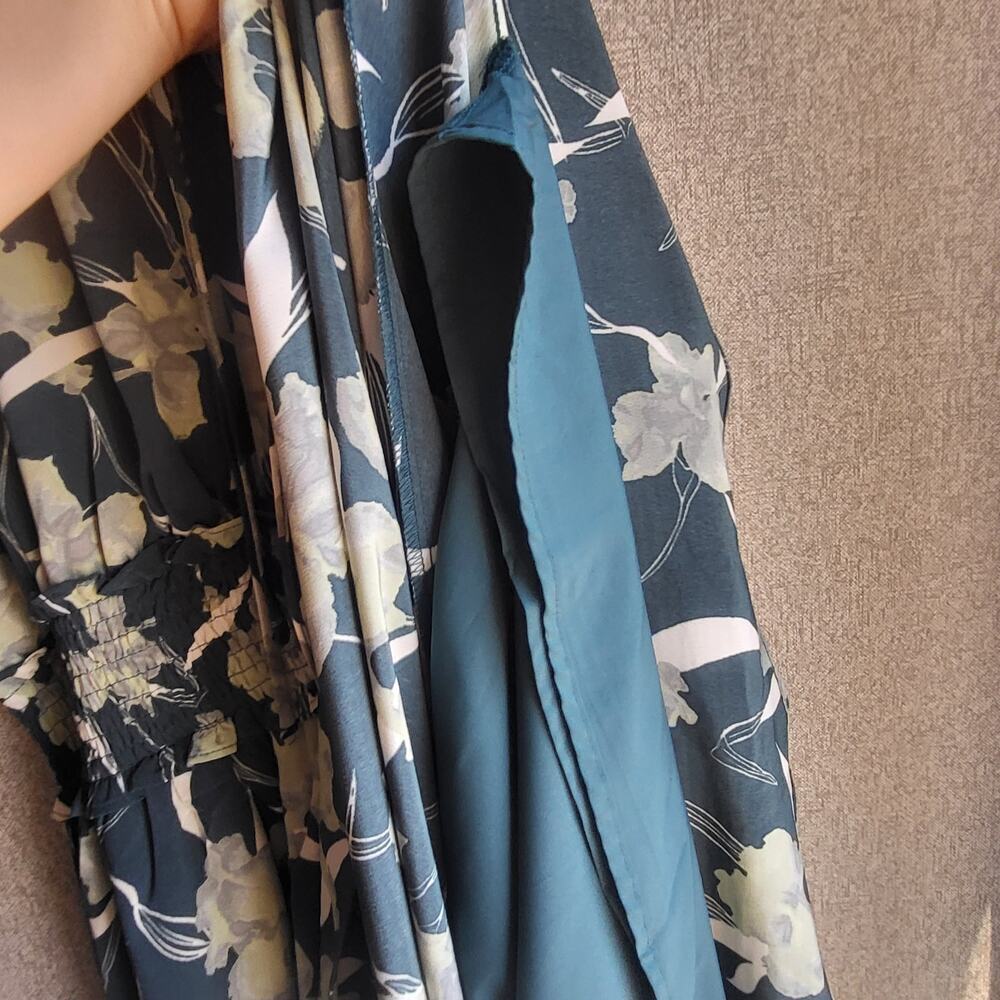 Chelsea28Green‎ Floral Maxi Dress  Halter Lg Wedding Modest Church Spring Event - Picture 6 of 8